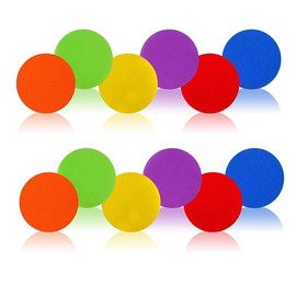 Poly Vinyl Spot Markers,12Pcs 4 inch Spot Markers,Floor Dots Non-Slip Rubber Agility Dots,Non Slip Rubber Agility Markers Flat Field Cones Floor Dots for Exercise Drills, Gym Football, Basketball