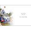 Jonny Javelin Male Happy Birthday Wishes Card - Retro Campervan