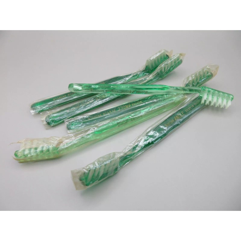 NEW! 1960s Vtg Squibb Angle Toothbrush Green NOS No Case