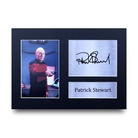 HWC Trading Patrick Stewart Gift Signed A4 Printed Autograph Star Trek Gifts Photo Display