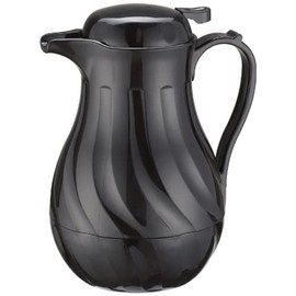 Winco Push Button Insulated Beverage Server with Swirl Design, 20-Ounce, Black