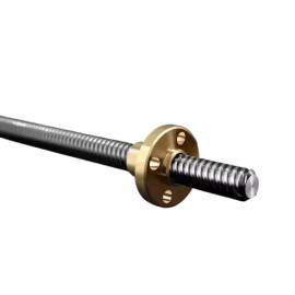 Sangpumsangseoseoljeongchamjo T8 사다리꼴 스핀들 나사 리드 4mm OD 피치 길이 황동 너트 포함 [350mm with nut] T8 Trapezoidal Spindle Screw Lead 4mm OD Pitch Length Brass Nut Included [350mm with nut]