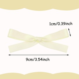 Penta Angel 6Pcs Bow Hair Clips Small Satin Ribbon Bowknot Hair Alligator Barrette Hair Decoration Accessories for Women Gilrs (Beige)