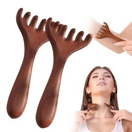 Wood Scalp Massager 2 Pcs, Head Massager Comb for Deep Relaxation & Stress Reduction, Head Scalp Massage Tool for Father's Day and Mother's Day