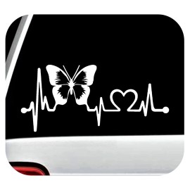Bluegrass Decals Butterfly Heartbeat Lifeline Monitor Decal Sticker Laptop Surface Ella K1125