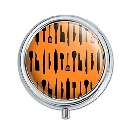 Kitchen Utensils Knife Spatula Wooden Spoon Pattern Pill Case Trinket Gift Box