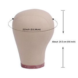 Cork Canvas Block Head Wig Head Mannequin Manikin Head Wigs Making Display Head (21 Inch)