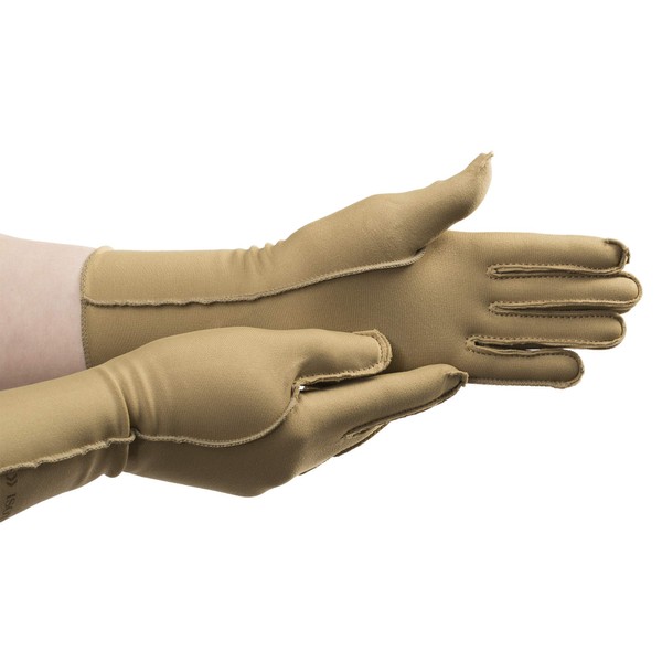 Isotoner Unisex Arthritis Compression Gloves for Pain Relief for Rheumatic Pain Gloves, camel