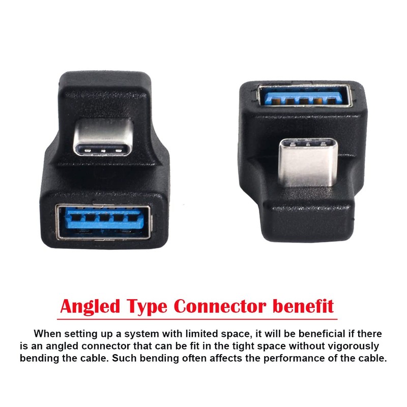 cablecc 180 Degree Up & Down Angled Type-C USB-C OTG