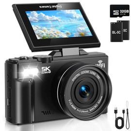 Cámara Digital 5K UHD, 75MP Camaras Fotografica Vintage, Conexión WiFi