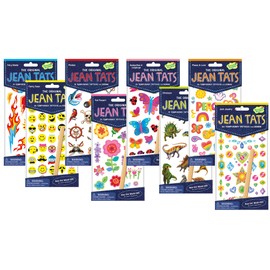 Peaceable Kingdom Jean Tats Giant Party Pack of Temporary Tattoos for Fabric