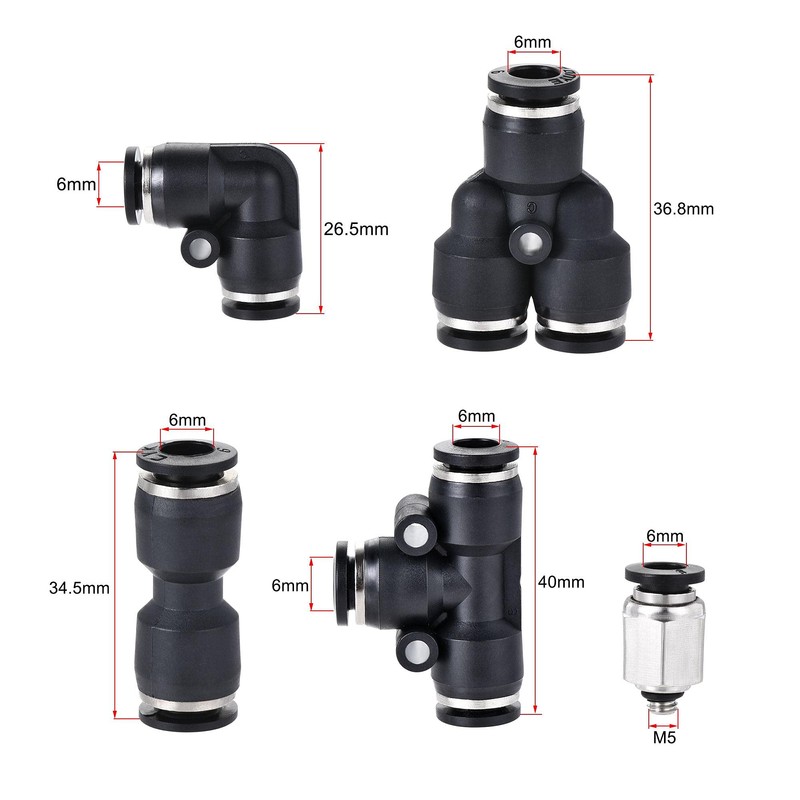sourcing map Pneumatic 6mm OD PU Air Hose Pipe Tube