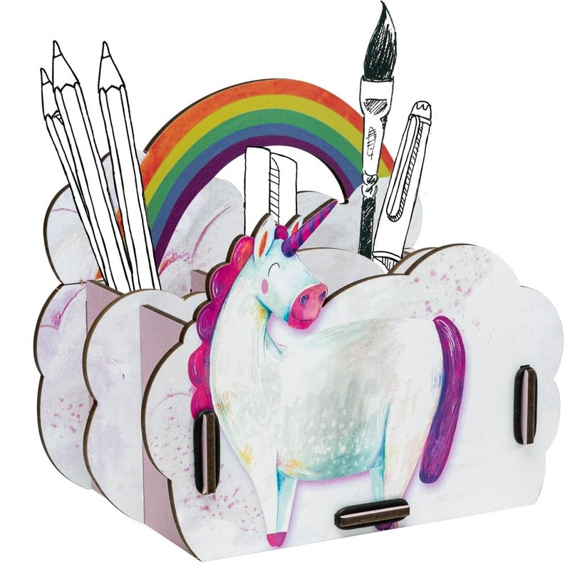 Werkhaus WE 2062 Pencil Box Unicorn Colourful 4 Compartments Pencil