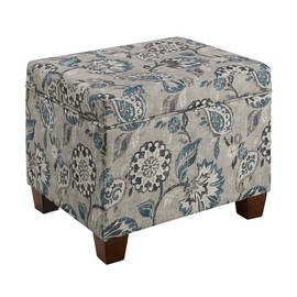Convenience Concepts Madison Storage Ottoman, Gray Flora Fabric