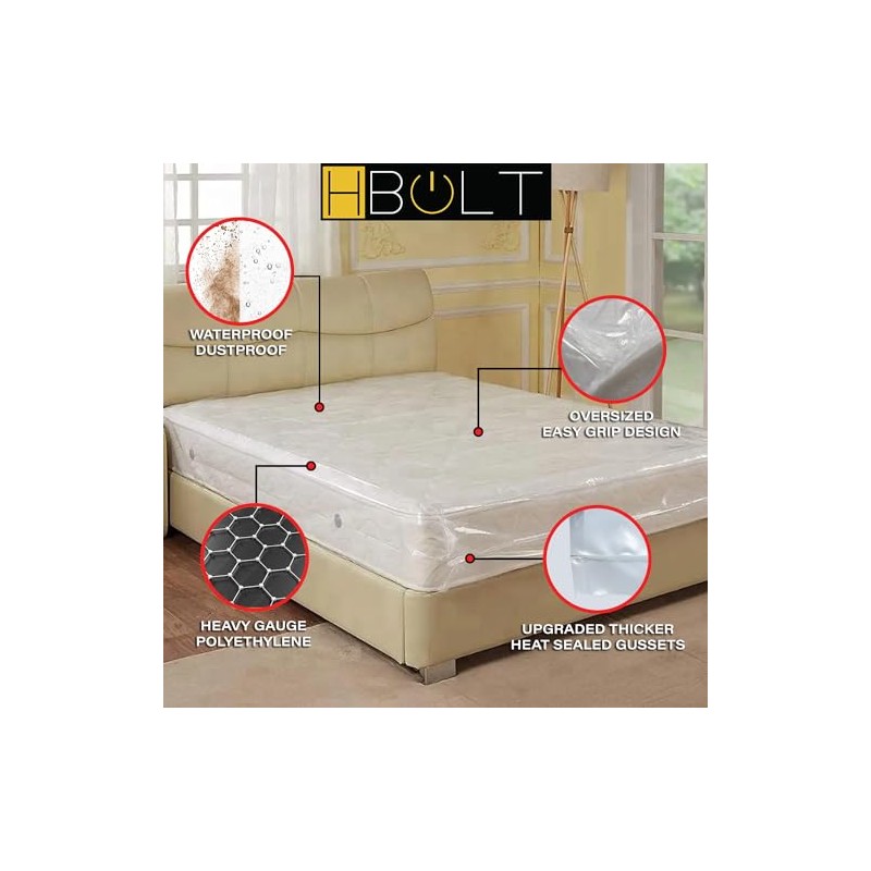 H-BOLT Heavy Duty, Reusable and Protective Mattress Storage Bag -
