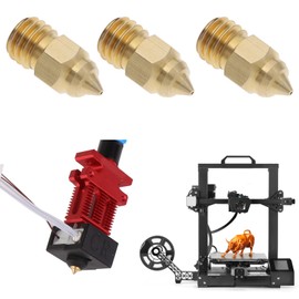 ECSiNG 10 X CR6-SE 3D Printer Brass Nozzle Compatible with CR-6 SE/Ender-3 Series/Ender-5 Series/Ender-6/ CR-10 Series/Ender 3 S1 Series 0.4mm 3D Printer Accessories