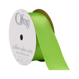 Offray Berwick 1.5" Single Face Satin Ribbon, Lemon Grass Green, 25 Yds