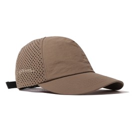 CLAPE Mesh Baseball Cap Breathable Baseball Cap Summer 5 Panel Cap Quick-Drying Outdoor Sports Caps UV Protection Shield Caps Men, WBBC7-Khaki