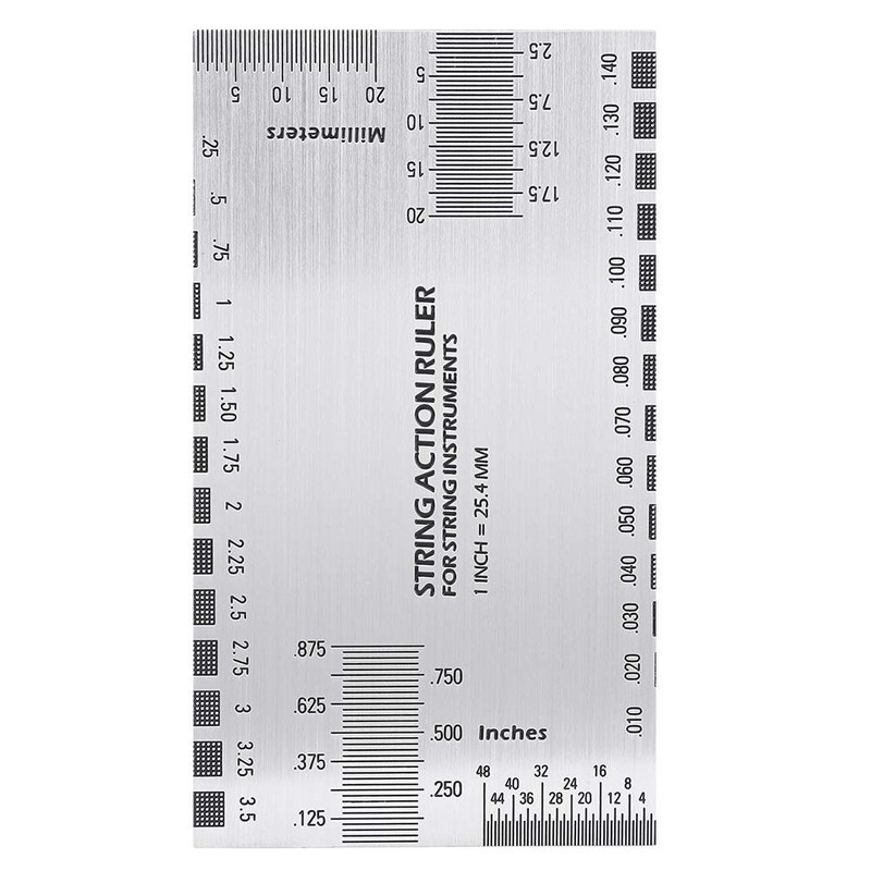 Generic String Action Ruler Gauge, Stainless Steel String Action Ruler