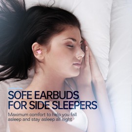 Piegricdiat Invisible Sleep Headphones, Sleep Earbuds for Side Sleepers, Mini Noise Blocking Sleep Earphones, Bluetooth 5.3 Wireless Earbuds for Sleeping, Working, Pink