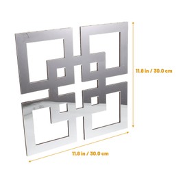 Angoily Square Mirrored Wall Decor, Geometric Wall Mirror, Contemporary Decorative Mirror for Bedroom Bathroom Living Room Wall Decoration (11.79 Inch)