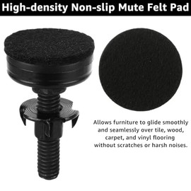 Paquete de 20 pies niveladores ajustables, de 3/8 a 16 hilos, niveladores de muebles resistentes, pies de mesa ajustables con tornillo de tuerca en T 