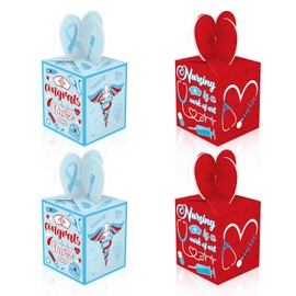 12 Pcs Small Nurse GraduationTreat Gift Boxes, Doctor Medical Nursing RN Graduation Candy Goodie Boxes Nurse Week Appreciation Party Favors Boxes with Handle for Nurse Graduation Party Supplies Favors