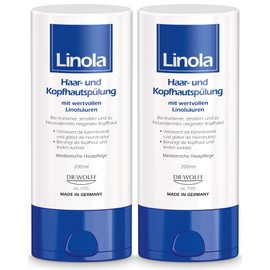 Linola Hair and Scalp Conditioner - 2 x 200 ml | Conditioner for Dry and Sensitive Scalp | Relieves Itching | No Microplastics