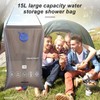 15L Outdoors Foldable Shower Bag with Shower Nozzle for Hiking