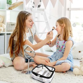 Toiletry Bag Transparent, Pack of 2 Toiletry Bags, Transparent, PVC Transparent Cosmetic Bag, Large Waterproof Transparent Cosmetic Bag, Suitable for Travel Storage, transparent, leisure