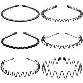 YuanHolumid Black Fashion Metal Wavy Headband Reusable Hair Band Hoop Party Hairpins Headwear Hair Accessories