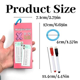 Times Tables Flash Cards, 1-12 Times Tables Multiplication Flash Cards with 2 Dry Erase Markers Fun Learning Tool for Home and Classroom