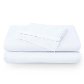 Bare Home Twin Sheet Set - Luxury 100% European Linen - Deep Pockets - Easy Fit - 3 Piece Set - Bedding Sheets & Pillowcases (Twin, Soft White)