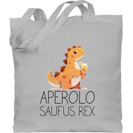 Shirtracer - Cotton Bag - & Alcohol Women - Aperolo Saufus Rex | Party | City Festival | Street Party | JGA | Malle Party | Drinking Fun, 2 Light Grey, Unit size