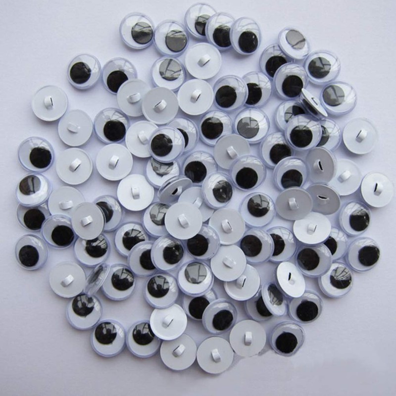 100 Pcs Sew On Googly Wiggle Eyes Button for DIY