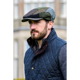 Irish Flat Cap Patchwork Hat Made in Ireland Trinity Tweed (X-Large, x_l)