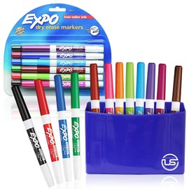 Dry Erase Markers 12 Colors Dry Erase Markers Fine Tip, Whiteboard Markers, and a Marker Holder