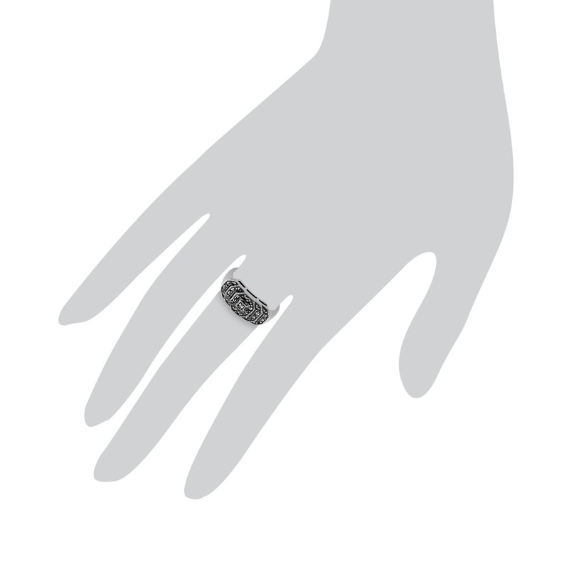 Gemondo Art Deco Stepped Ring, 925 Sterling Silver 0.28ct Marcasite