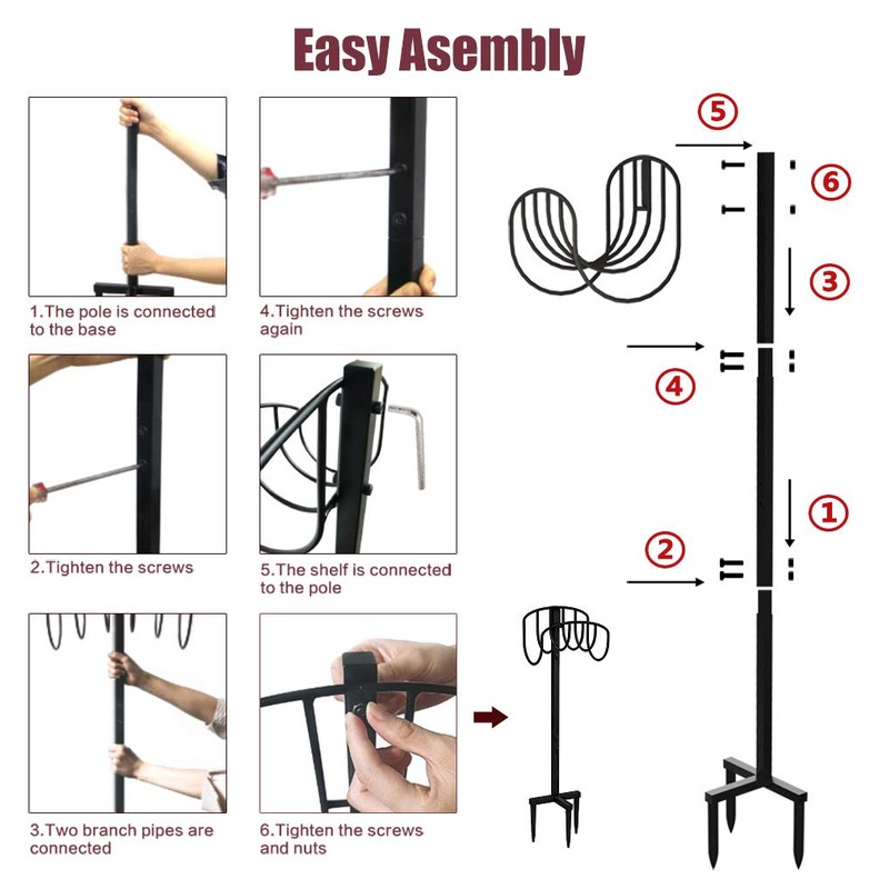 Artigarden Freestanding Garden Hose Holder Hanger, Heavy Duty Metal Water