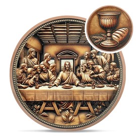 The Last Supper Christian Challenge Coin - Jesus Eucharist Religious Copper Token - Art God Pocket Bible Verses Coins for Study - Good Luck Commemorative Gifts for Men Women Kids