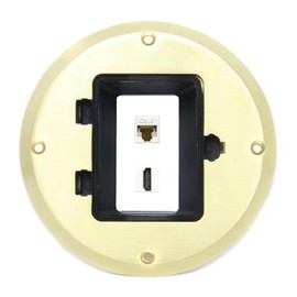 RiteAV CAT6 HDMI Floor Box [Gold-Brass]
