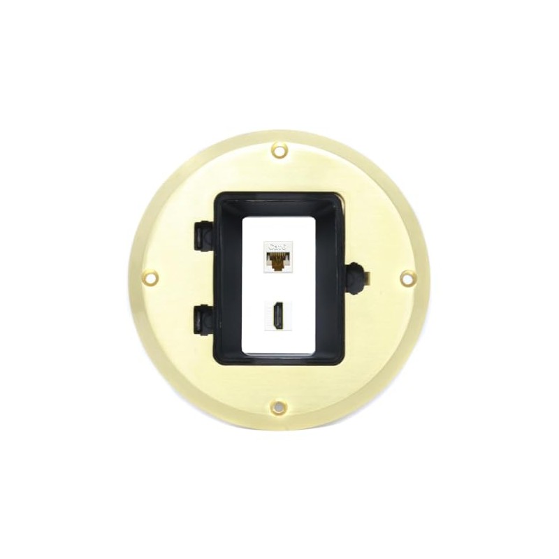 RiteAV CAT6 HDMI Floor Box [Gold-Brass]