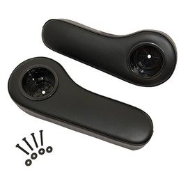 Madjax Black Arm Rests with Cup Holder Rear Seat Kit (Universal for All Golf Carts)