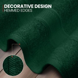 Canadian Linen Imperial Premium Hand Towels, 6 Pack, 16”x27”, Soft Absorbent Cotton Towel Set, Lightweight Quick Dry Bathroom Towel for Home Hair Salon Spa Kitchen Gym Pool Travel Hotel, Hunter Green