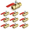 QWORK Ball Valve 10 Pack, 1/4" Heavy Duty Brass Ball