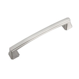 Utopia Alley Brett Pull Handle - Decorative Cabinet Drop Pull Handles for Cabinets and Drawers - Vintage Cabinet Hardware with Hand Finished Brushed Nickel - 5.0" Center to Center (25)