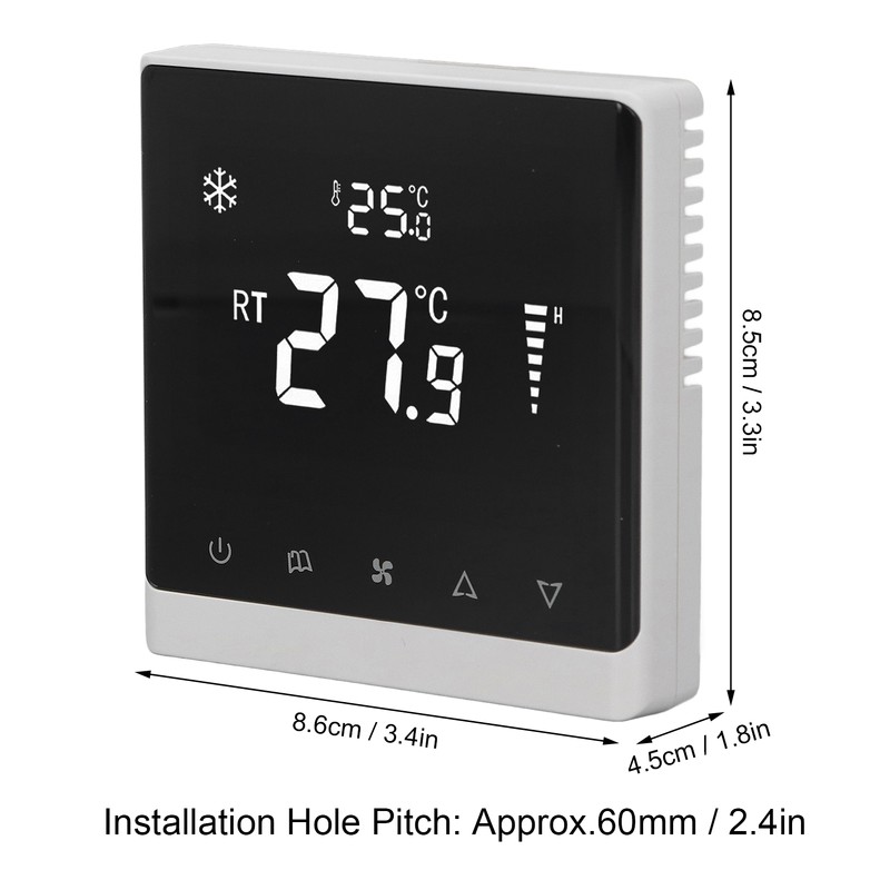 Air Conditioning Fan Thermostat Home Touchscreen Thermostat Panel Temperature Controller