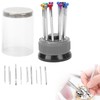 9pcs Screwdriver Set Flathead CrossHead Screwdrivers Kit with Rotating Base