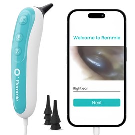 Remmie 4 AI-Powered Digital Otoscope with Light for Home Use - Ear Infection Checker for Kids & Adults - Nose Scope Video Camera with Telemedicine-Enabled App - FDA-Registered
