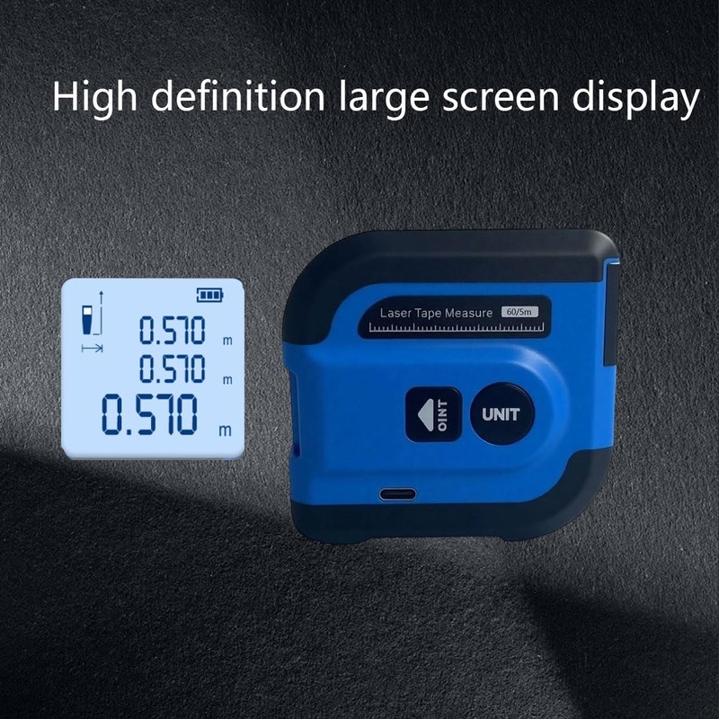 Miangerrn Digital Laser Tape Measure, 60m Laser Range and 5m